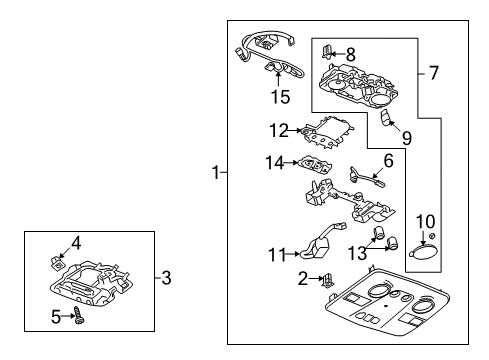 2010 Saturn Outlook Console Assembly, Roof *Light Cashmere Diagram for 20863042