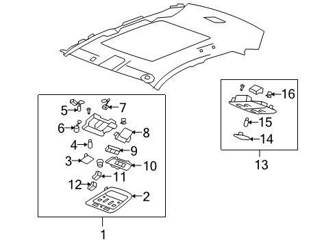 2012 Cadillac CTS Interior Trim - Roof Diagram 4 - Thumbnail