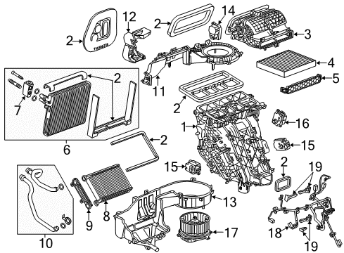 2015 Chevy Impala Heater Core & Control Valve Diagram