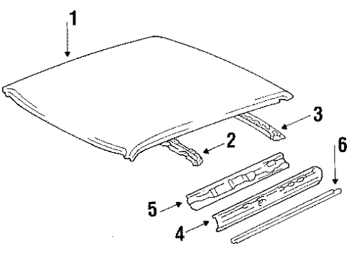 1988 Chevy Nova Roof & Back Glass Diagram