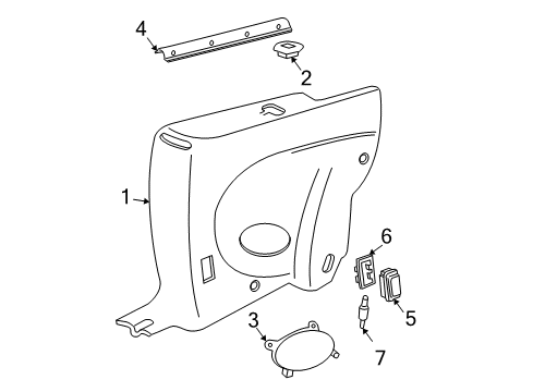 2000 Chevy Cavalier Interior Trim - Quarter Panels Diagram 1 - Thumbnail