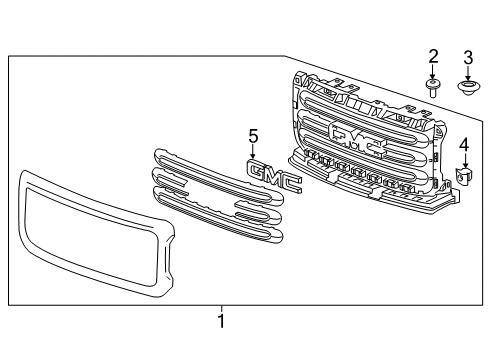 2020 GMC Canyon Grille & Components Diagram 2 - Thumbnail