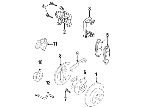 1997 Pontiac Grand Prix Brake Components, Brakes Diagram 2 - Thumbnail