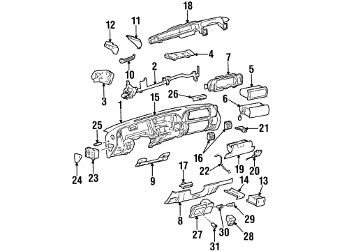 2000 GMC Yukon Lever Asm,Automatic Transmission Control Diagram for 26075107