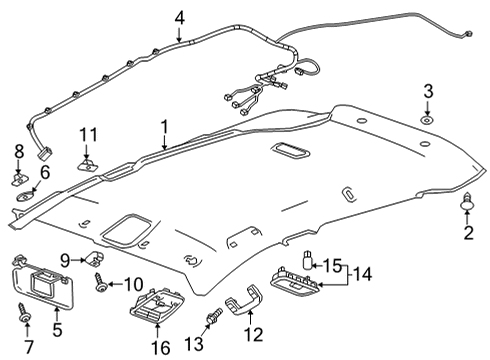 2023 Chevy Bolt EUV Handle Assembly, R/Rl Rr Asst *Gray R Diagram for 42687352