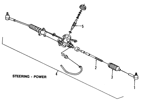 2001 Saturn SL2 P/S Pump & Hoses, Steering Gear & Linkage Diagram 1 - Thumbnail