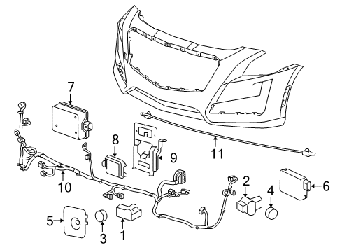 2017 Cadillac CT6 SENSOR ASM-PEDESTRIAN IMP DETN Diagram for 84983781