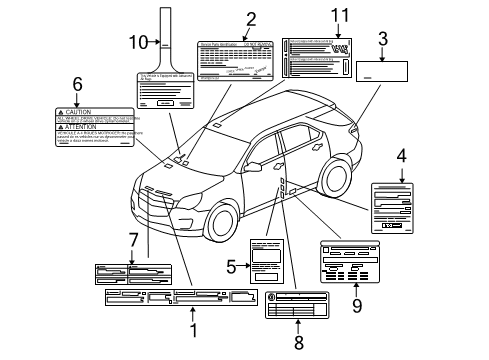 2012 Chevy Equinox Information Labels Diagram