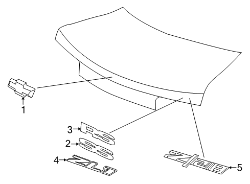 2014 Chevy Camaro Rear Compartment Lid Name Plate Diagram for 22830719