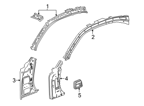 2015 Cadillac ATS Rail Assembly, Roof Inner Side Diagram for 23495510