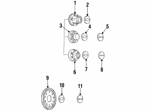 1991 Chevy K1500 Wheels, Covers & Trim Diagram 4 - Thumbnail