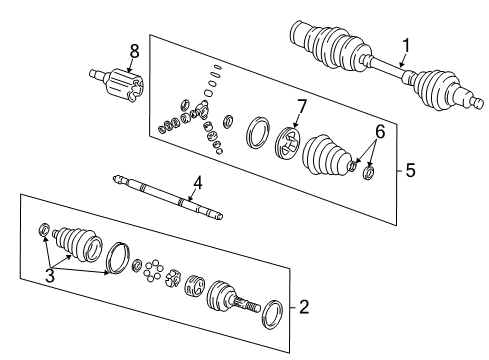 2000 Buick Park Avenue Drive Axles - Front Diagram