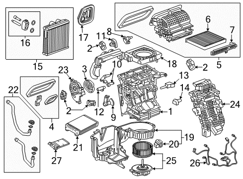 2019 Chevy Traverse HVAC Case Diagram