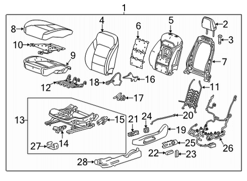 2023 Chevy Bolt EV Cover Assembly, F/Seat Bk *Black Diagram for 42789700