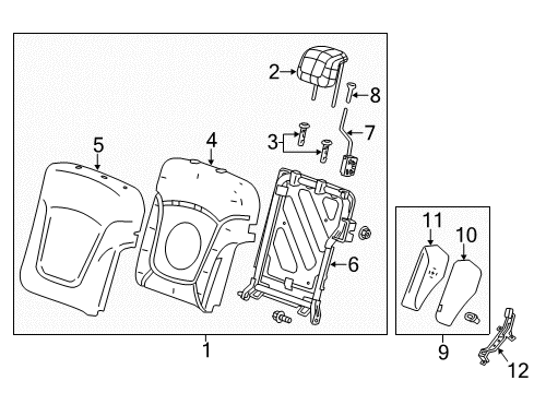 2014 Chevy Spark Cover,Rear Seat Back Side Diagram for 95186553