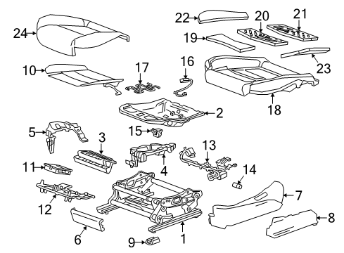 2018 Cadillac CT6 Driver Seat Components Diagram 2 - Thumbnail