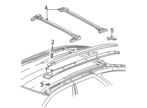 2002 Buick Rendezvous Rail Assembly, Luggage Carrier Side Diagram for 10313546