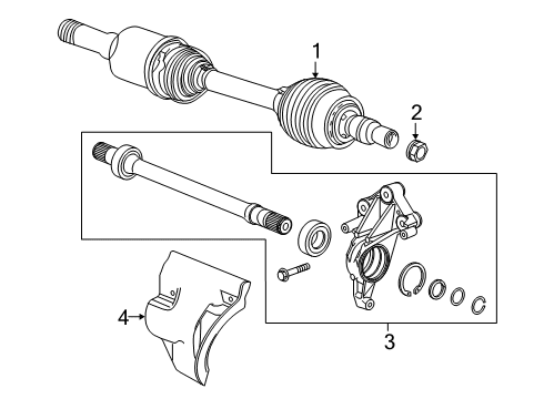 2019 Cadillac XT4 Drive Axles - Front Diagram