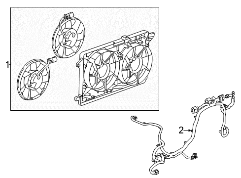 2016 Cadillac ELR Harness Assembly, Engine Coolant Fan Wiring Diagram for 23266351