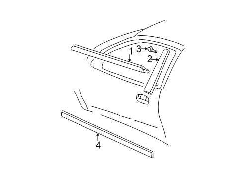 1998 Chevy Cavalier Molding Assembly, Front Side Door Center *Charcoal Mount Diagram for 22590154