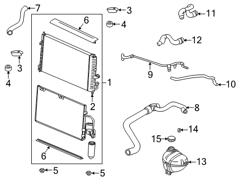 2004 Saturn L300 Radiator & Components Diagram 1 - Thumbnail