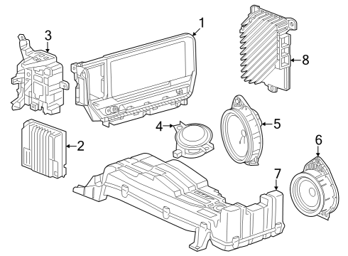 2023 GMC Sierra 1500 CONTROL ASM-AM/FM STEREO RDO Diagram for 86825016