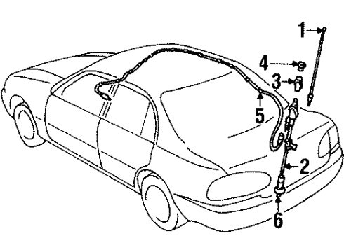 1999 Chevy Prizm Cable,Radio Antenna Cable Extension Diagram for 94857559