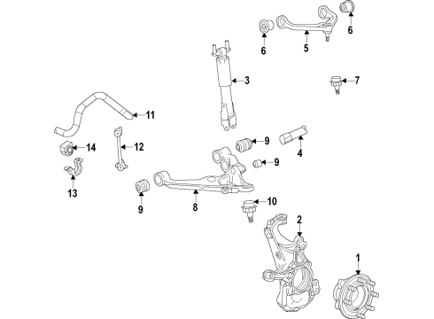 2022 Chevy Silverado 2500 HD Absorber Assembly, Front Shk Diagram for 84748188