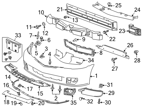 2009 Cadillac XLR Nut,Rear Bumper Energy Abs Diagram for 11518908