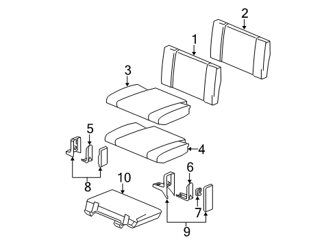 2004 Chevy Colorado Rear Seat Components Diagram 3 - Thumbnail