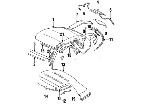 2001 Pontiac Firebird Cover Assembly, Folding Top *Neutral L Diagram for 10322466