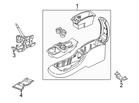 2000 Oldsmobile Bravada Center Console Diagram 2 - Thumbnail