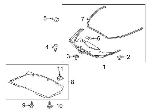 2017 Cadillac CTS Splash Shields Diagram