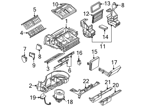 2007 Buick Terraza A/C Evaporator & Heater Components Diagram 1 - Thumbnail