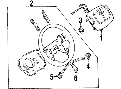 2002 Pontiac Grand Prix Steering Column & Wheel, Shroud, Switches & Levers Diagram 3 - Thumbnail