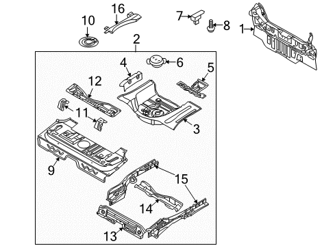 2011 Chevy Aveo5 Panel Asm,Rear Floor Rear Diagram for 95022788