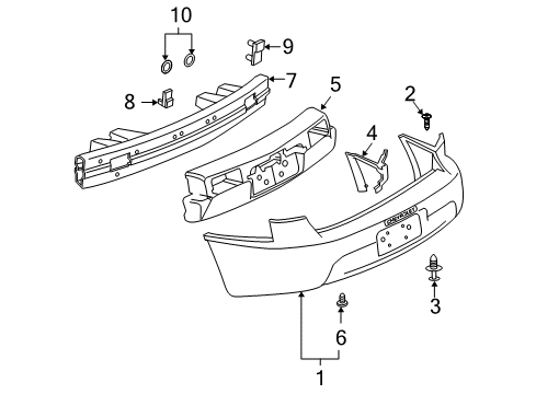 2003 Chevy Cavalier Rear Bumper Diagram