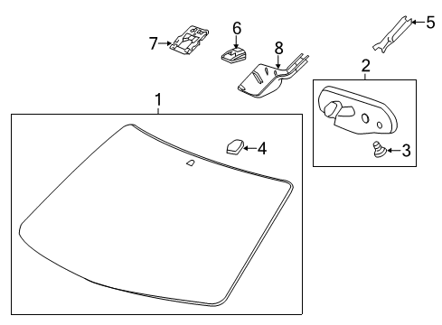 2015 Buick Enclave Cover, Inside Rear View Mirror Mount Plate *Black Diagram for 22865413