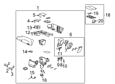 2003 Buick LeSabre Knob,Front Floor Console Rear Air Outlet Deflector *Neutral Diagram for 25735214