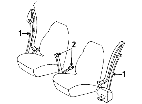 1996 Cadillac Eldorado Rear Seat Belt Kit Retractor Side *Me*Beechwood Diagram for 12513452