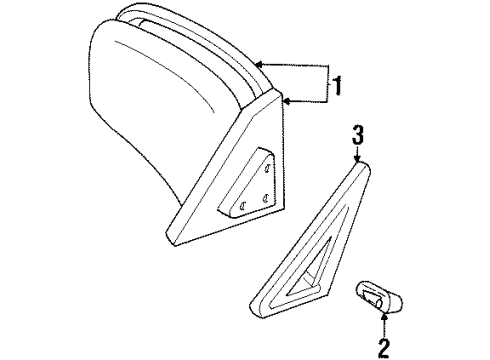 2000 Chevy Prizm Mirror,Outside Rear View *Black Diagram for 94857539