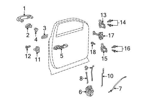 2013 Chevy Equinox Knob Assembly, Front Side Door Locking Rod *Jet Black Diagram for 22819111