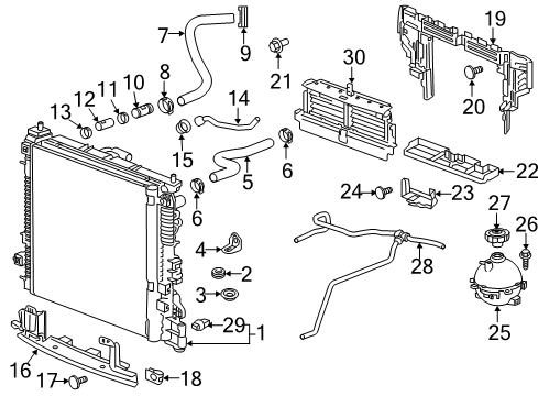 2020 GMC Acadia Baffle Assembly, Rad Air Lwr Diagram for 84147817