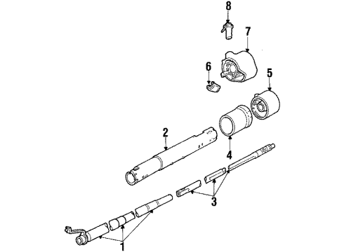 1985 Pontiac Bonneville Power Steering System & Steering Column Diagram 2 - Thumbnail