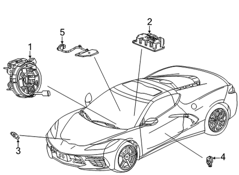 2021 Chevy Corvette Sensor Assembly, Airbag Rem Imp Diagram for 13534064