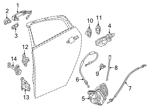 2018 Chevy Bolt EV Knob Assembly, Rear Side Door Locking Rod Diagram for 95429653