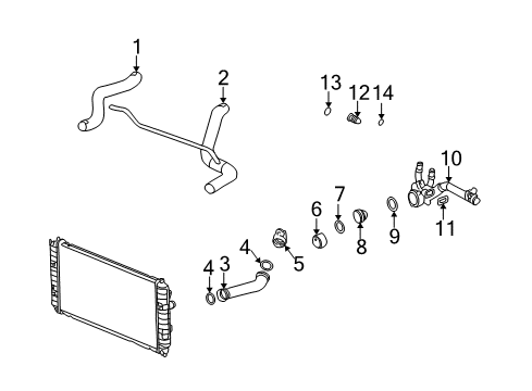 2004 Pontiac Grand Am Radiator Hoses Diagram 1 - Thumbnail