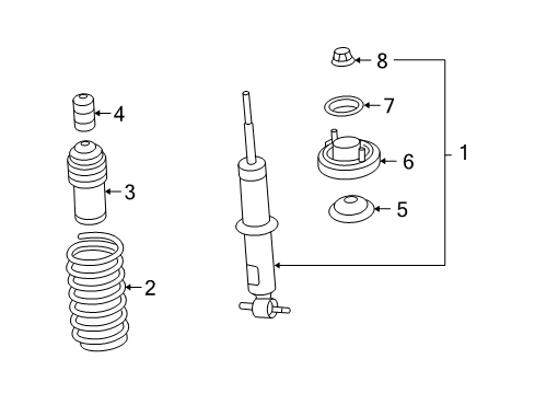 2008 Saturn Sky Struts & Components - Front Diagram