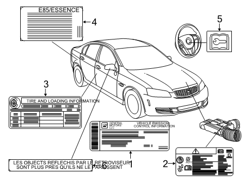 2016 Chevy Caprice Information Labels Diagram