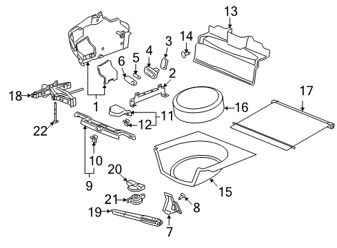 2006 Pontiac G6 Retainer,Jack Stowage Diagram for 11609971